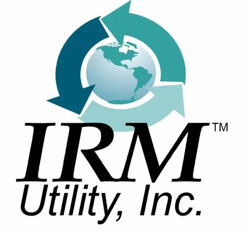 Logo of IRM Utility, Inc. featuring a globe and circular arrows.